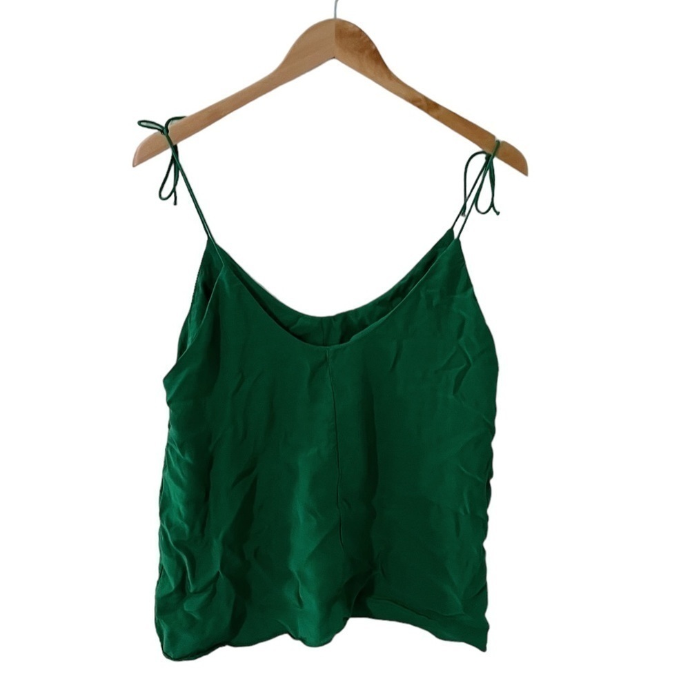 & Other Stories Green Tie Sleeve V-Neck Tank Top